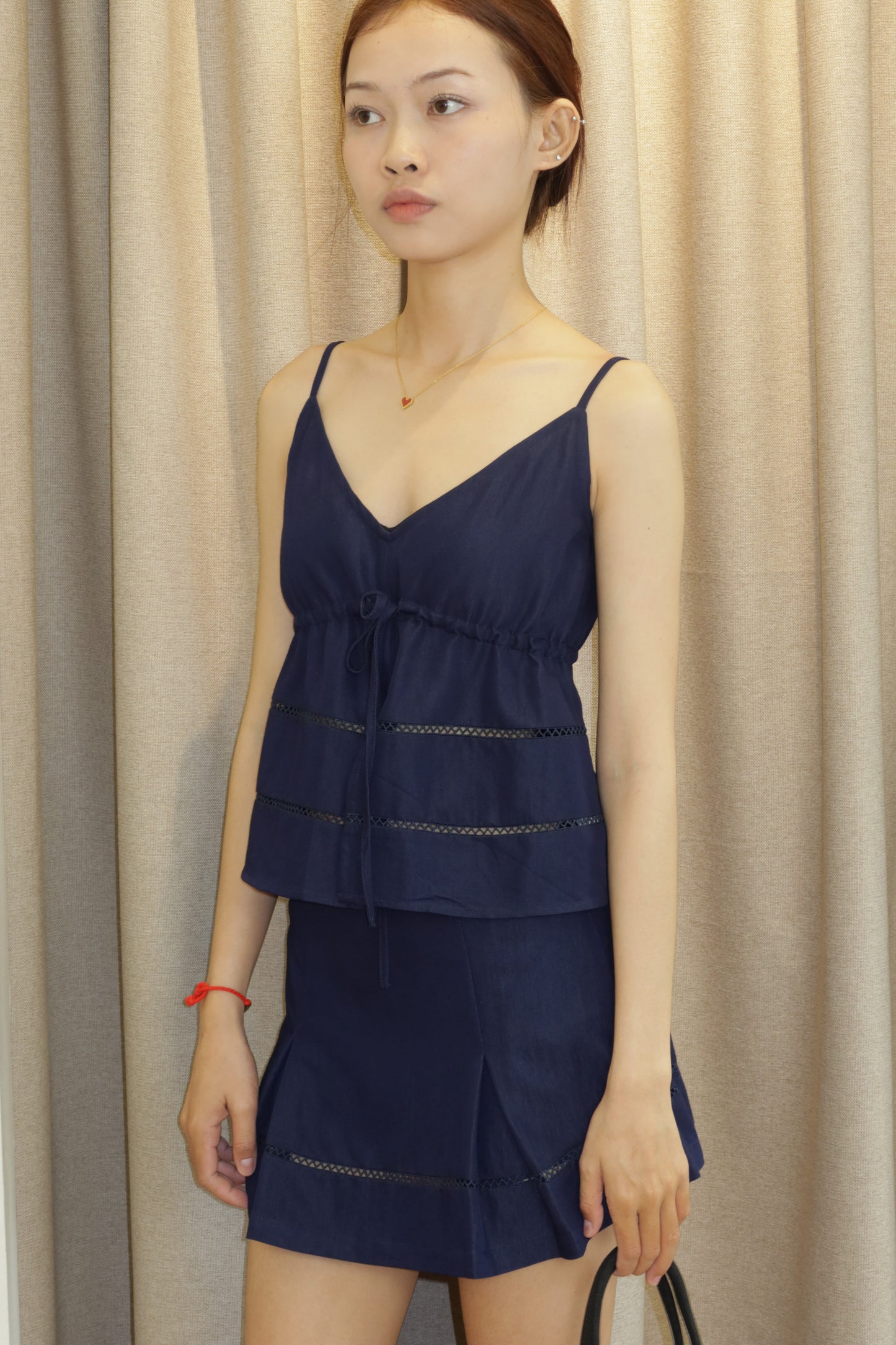 dark denim blue flowy top