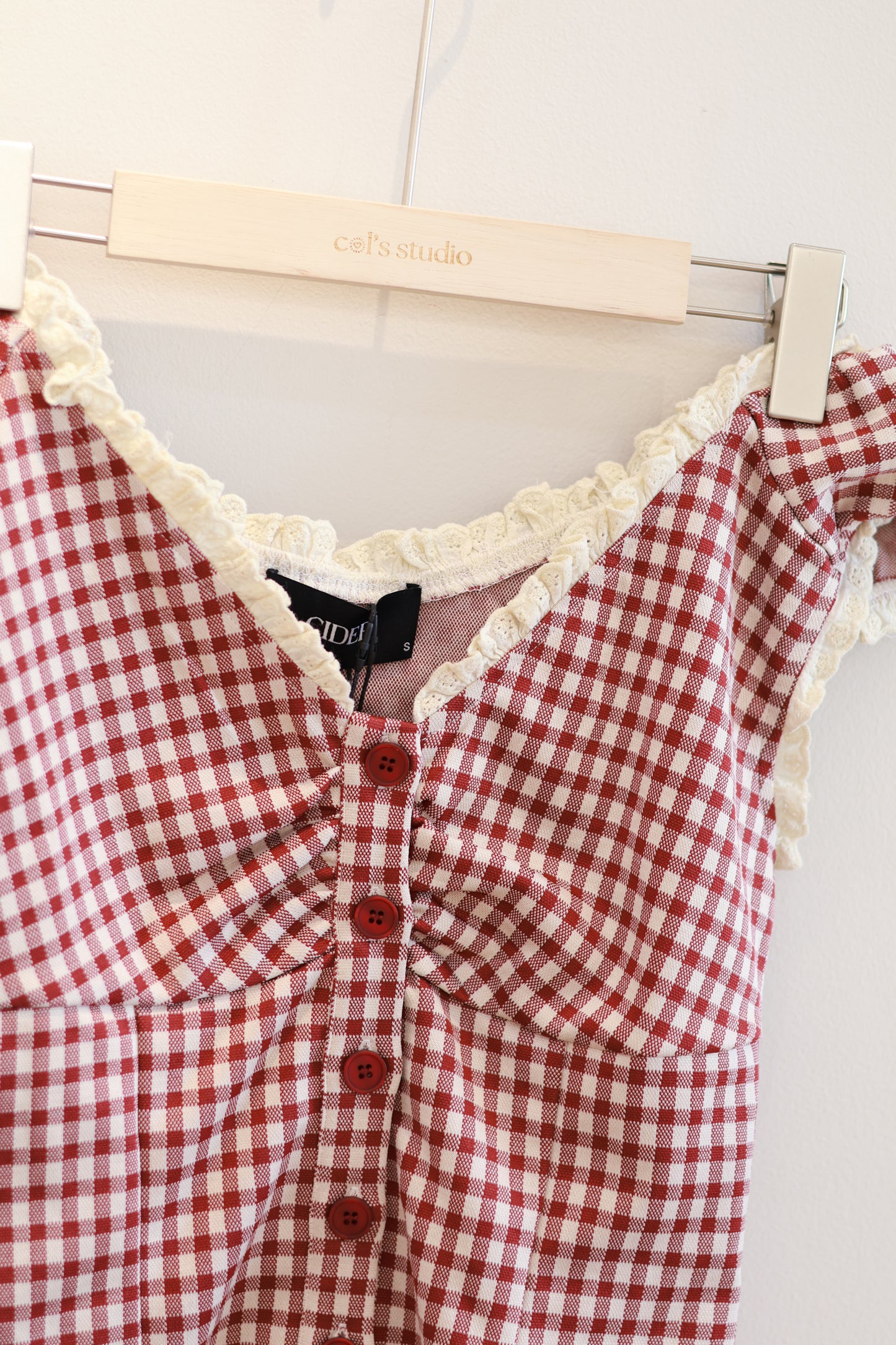 CIDER GINGHAM OFF SHOULDER TOP