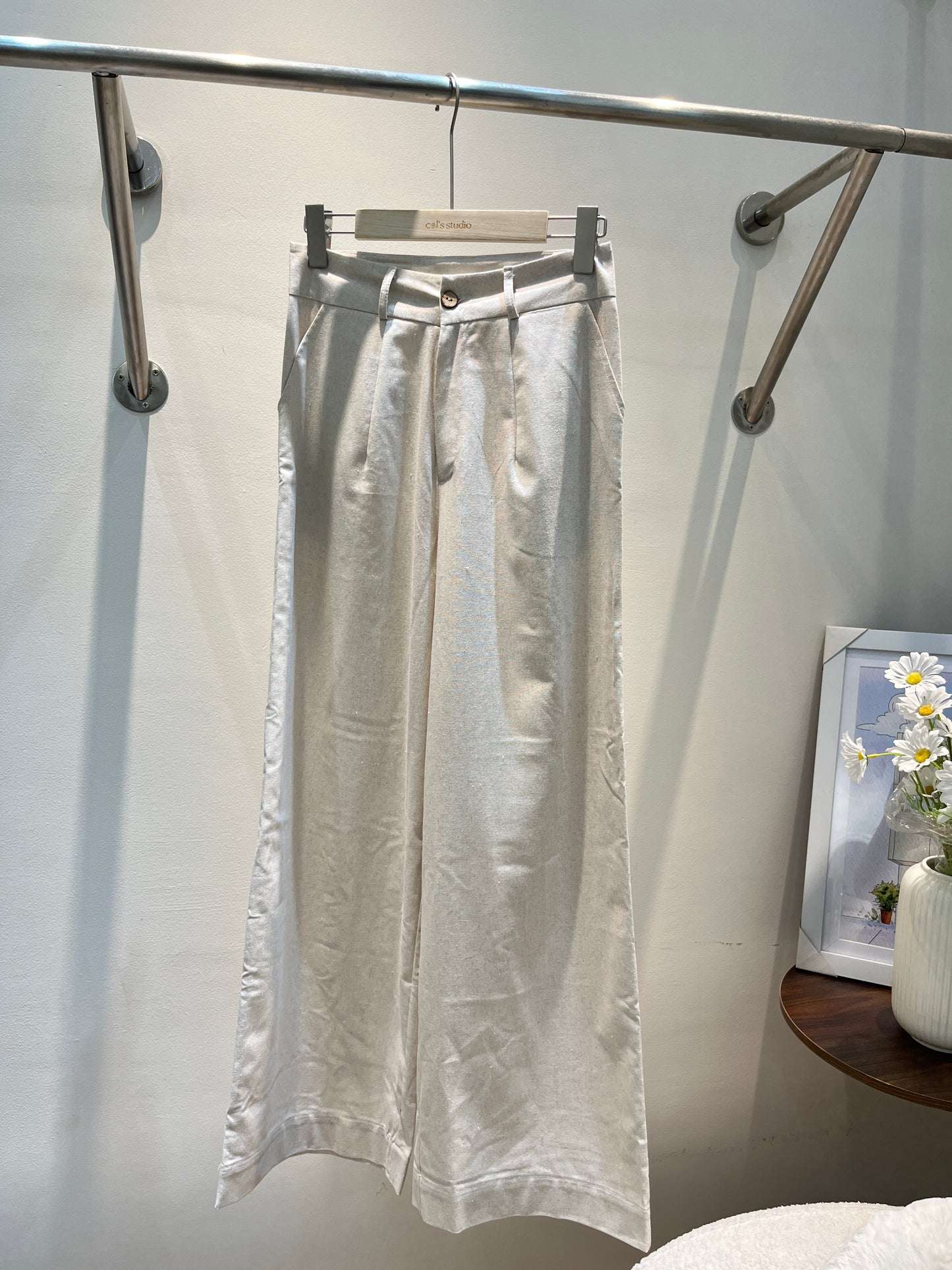 BUTTONED LINEN BOTTOMS