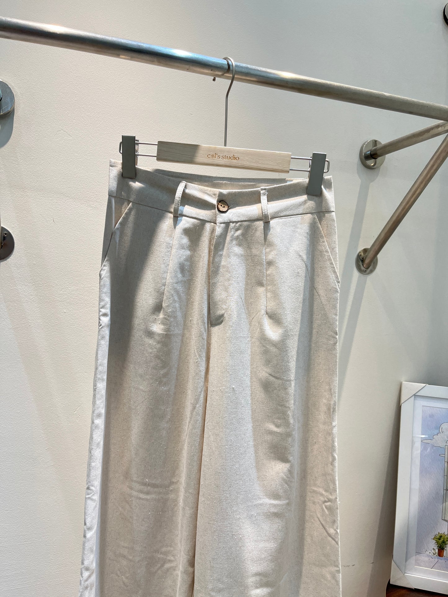 BUTTONED LINEN BOTTOMS