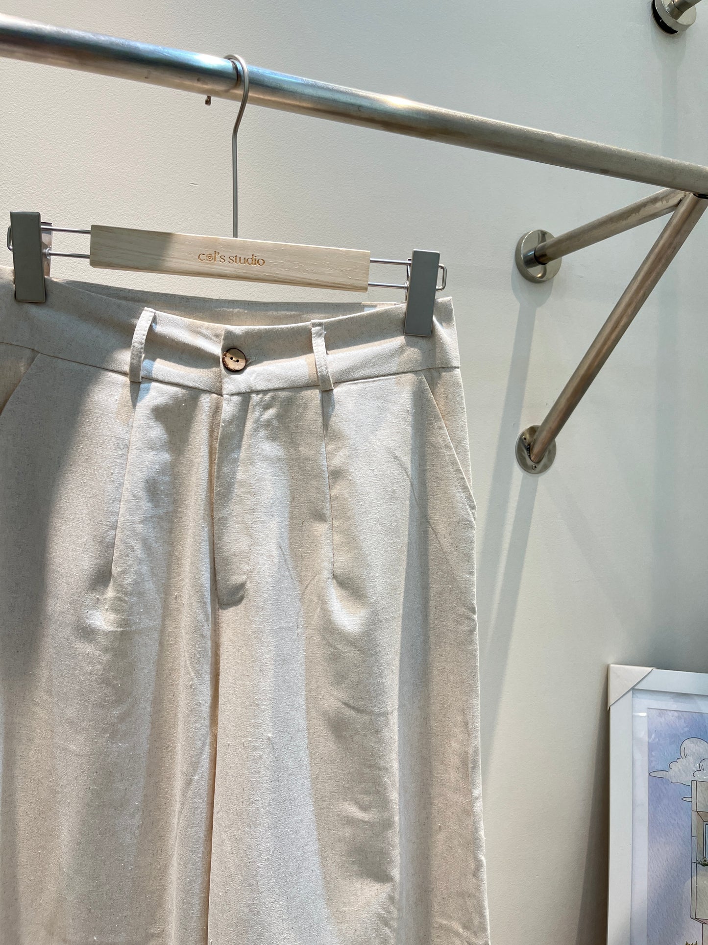 BUTTONED LINEN BOTTOMS