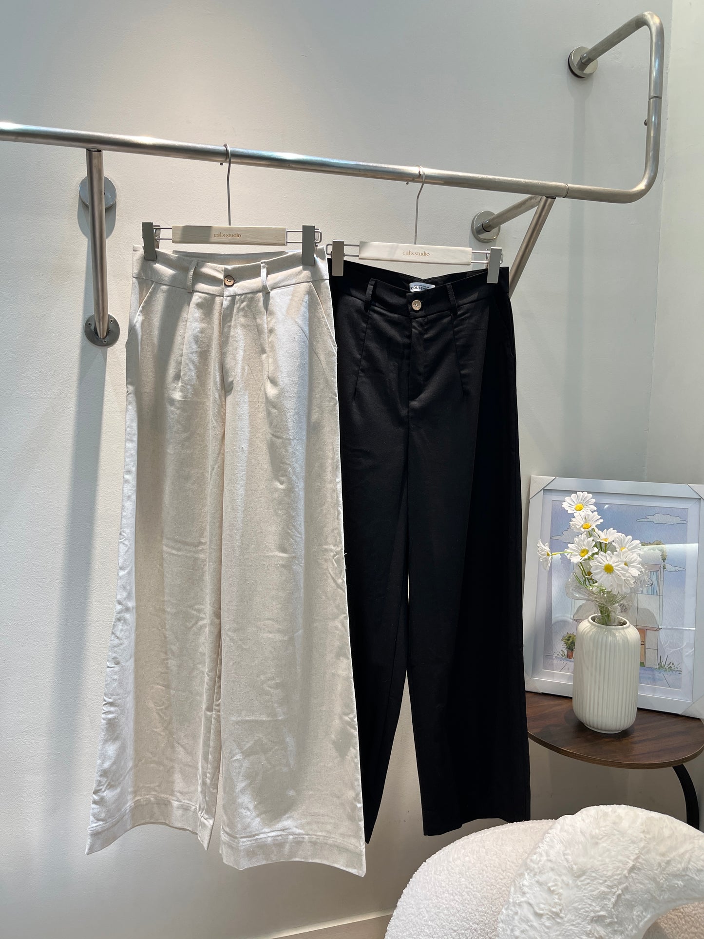 BUTTONED LINEN BOTTOMS