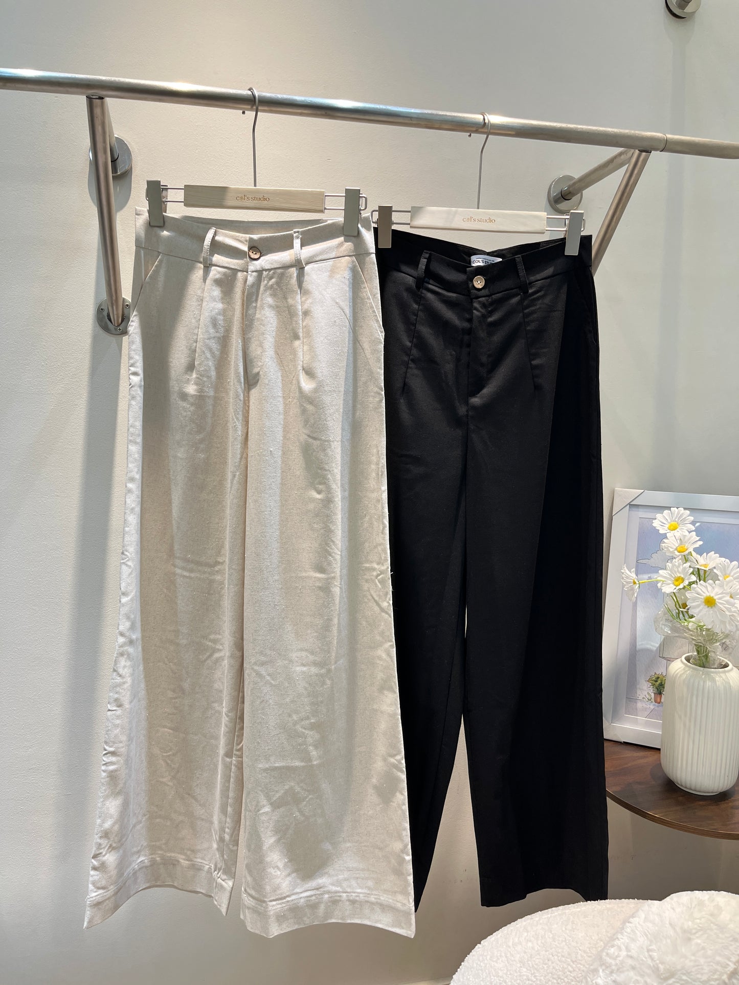 BUTTONED LINEN BOTTOMS