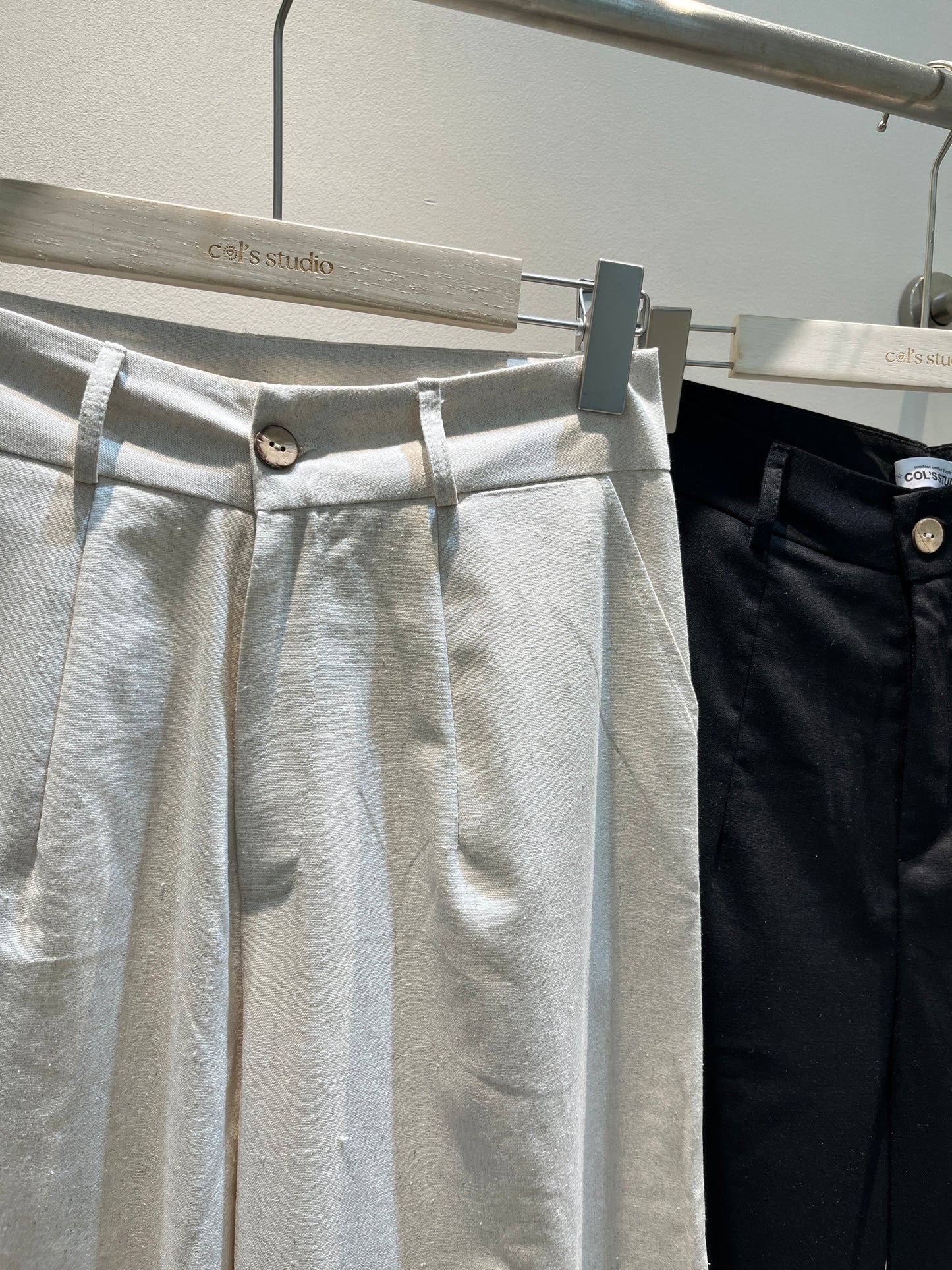 BUTTONED LINEN BOTTOMS