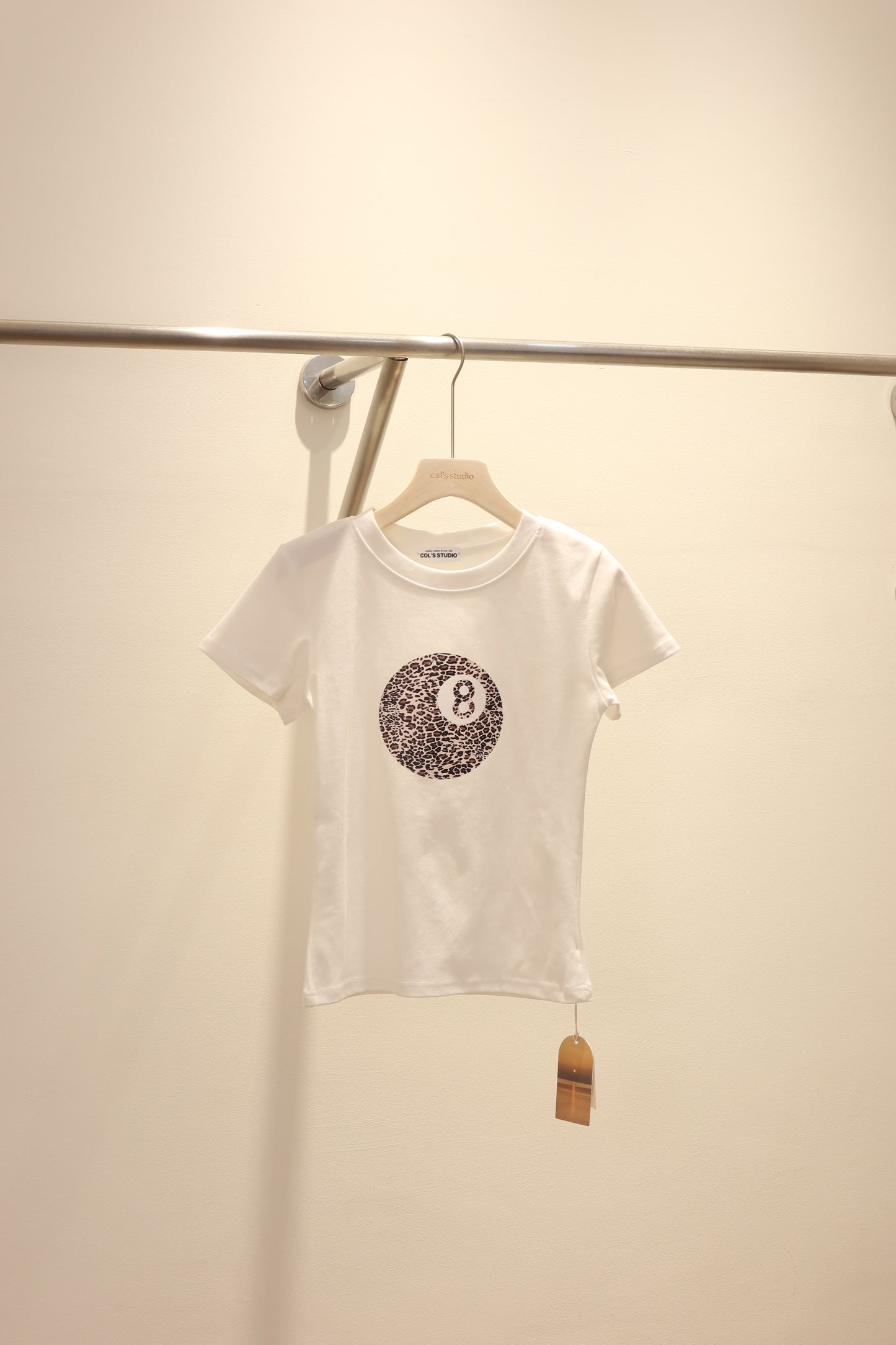 8ball leopard baby tee