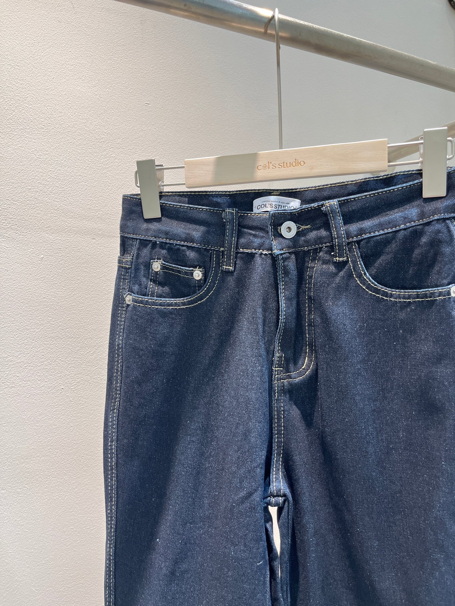 Dark blue flared jeans