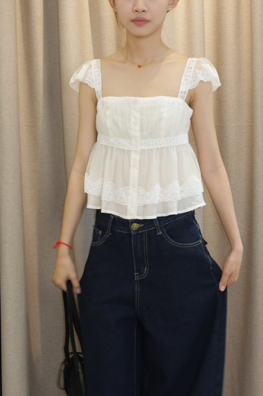 MESH LACE FLOWY TOP