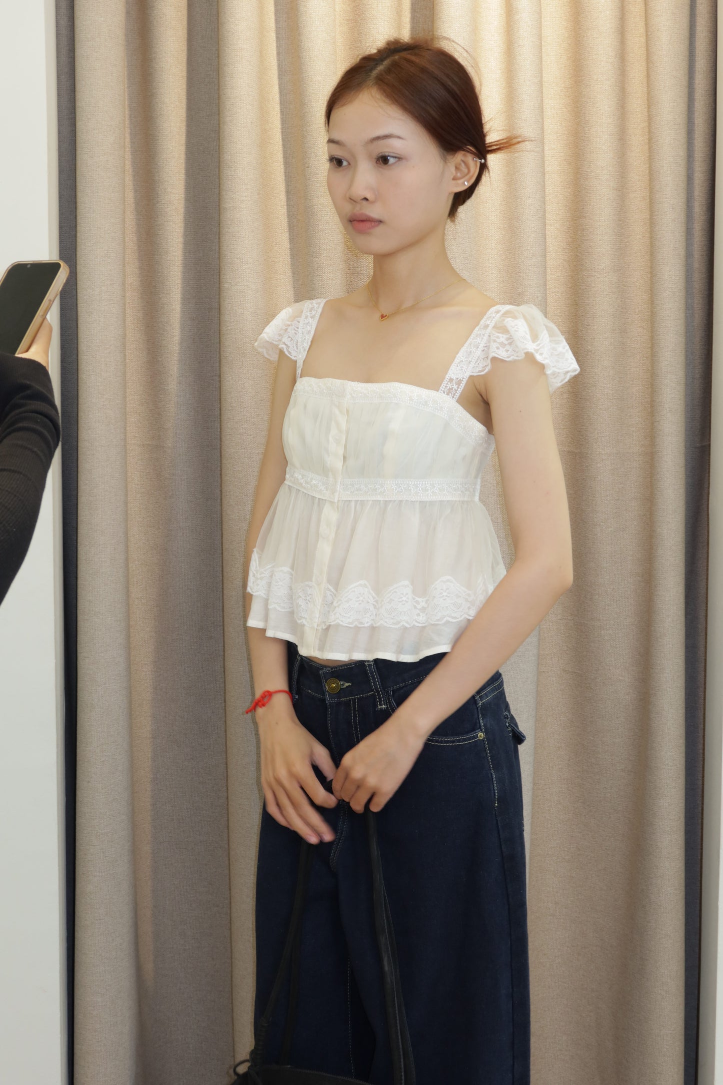 MESH LACE FLOWY TOP