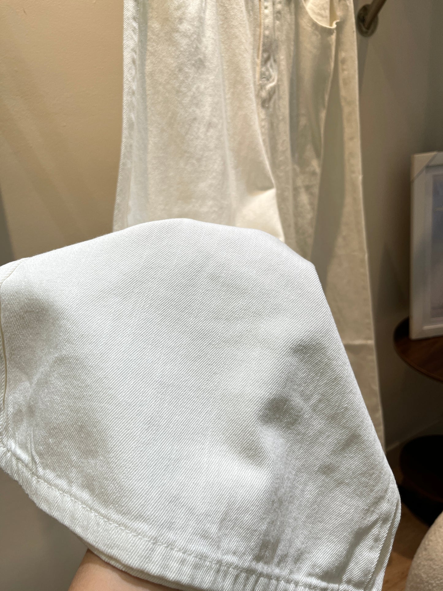 Baggy white denim jeans