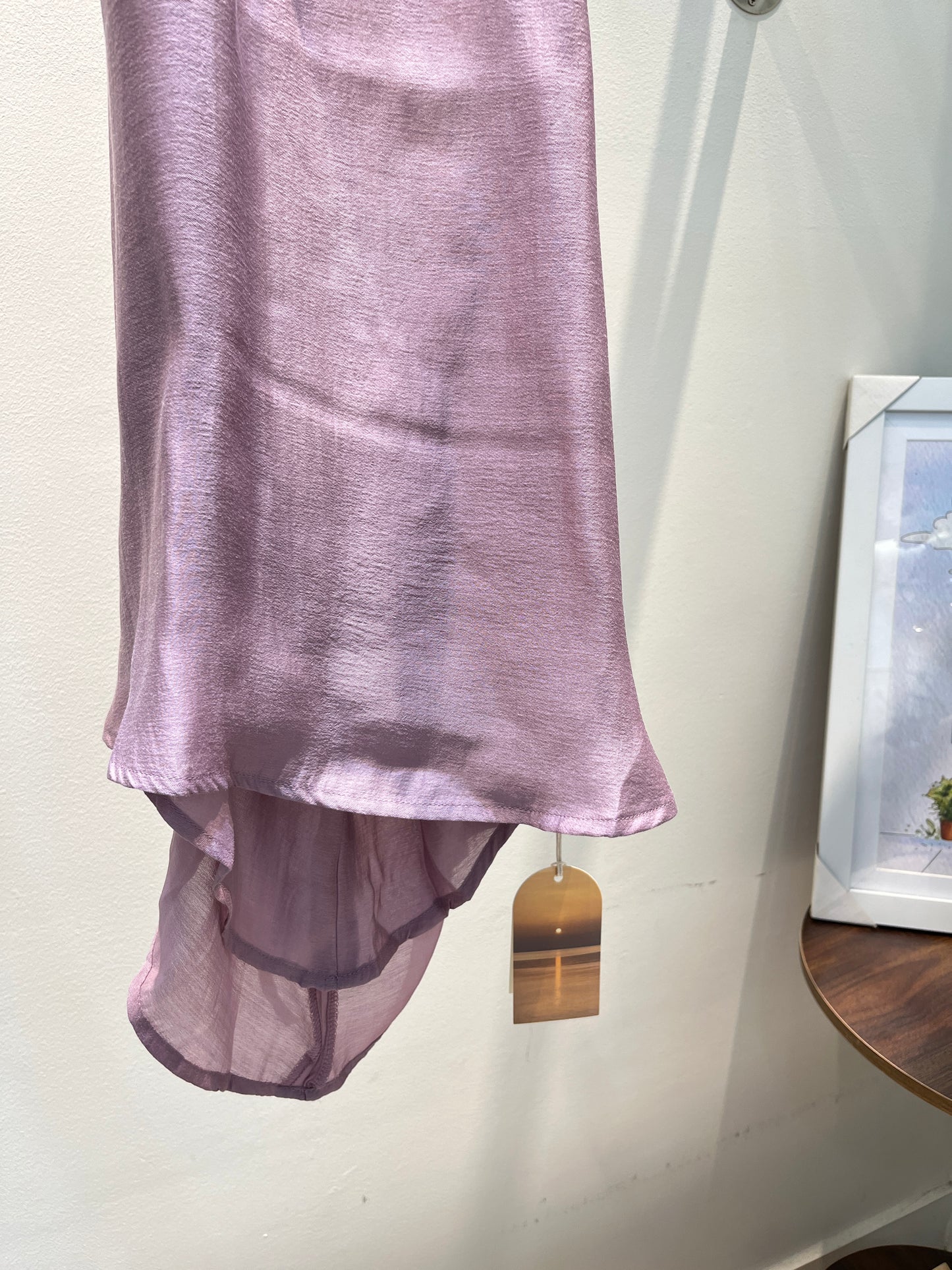 HALTER RUCHED NECK FLOWY TOP (PURPLE)