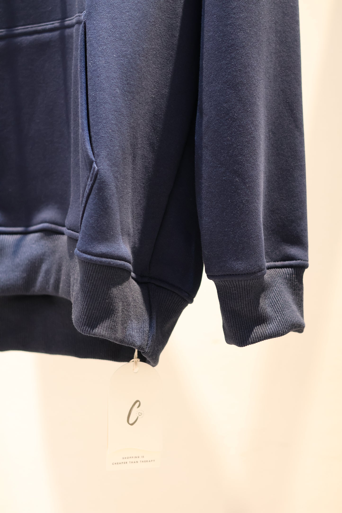 NAVY FLOWER PRINT HOODIE
