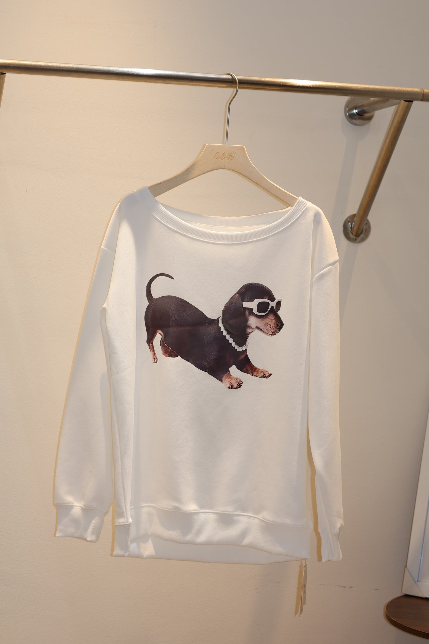 Sausage dog half shoulder top