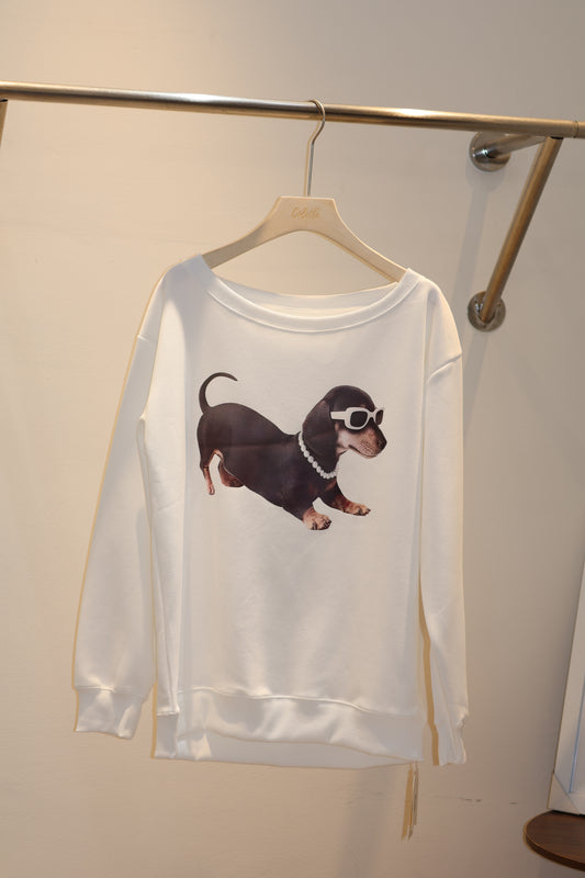 Sausage dog half shoulder top