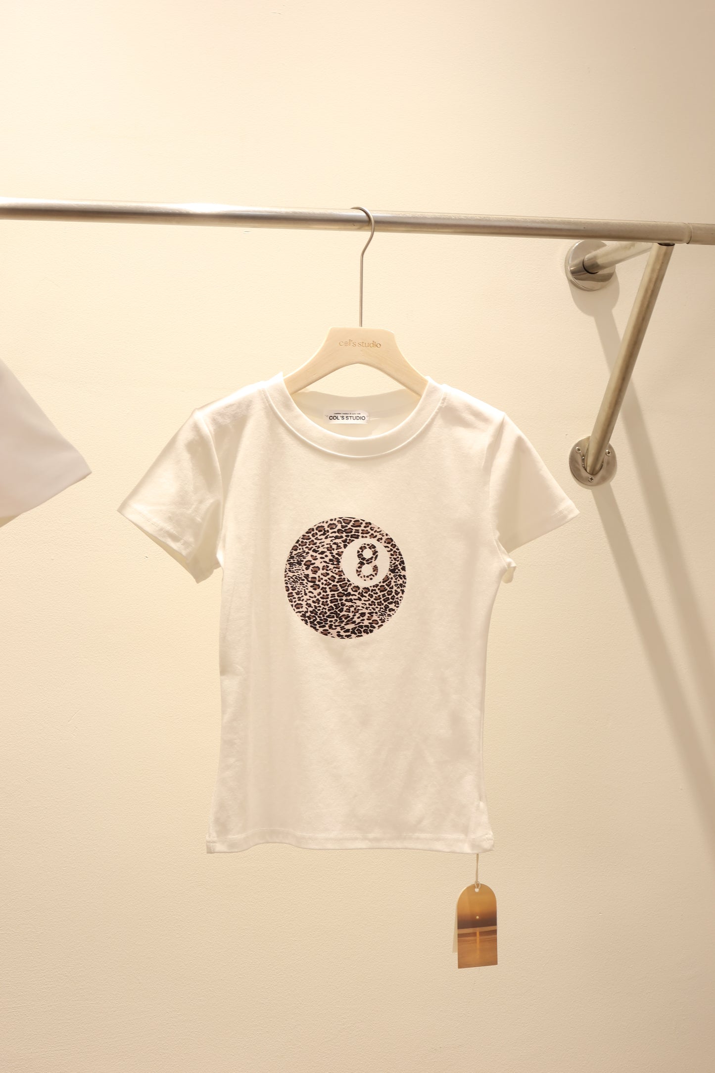 8ball leopard baby tee