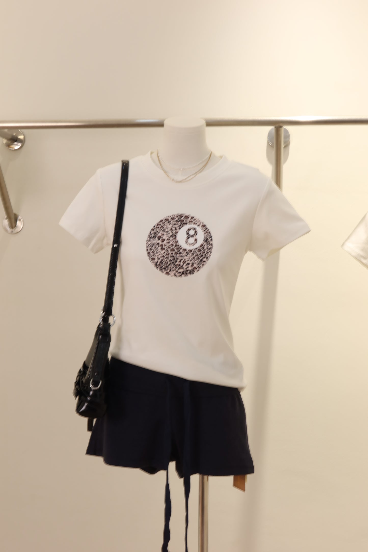 8ball leopard baby tee