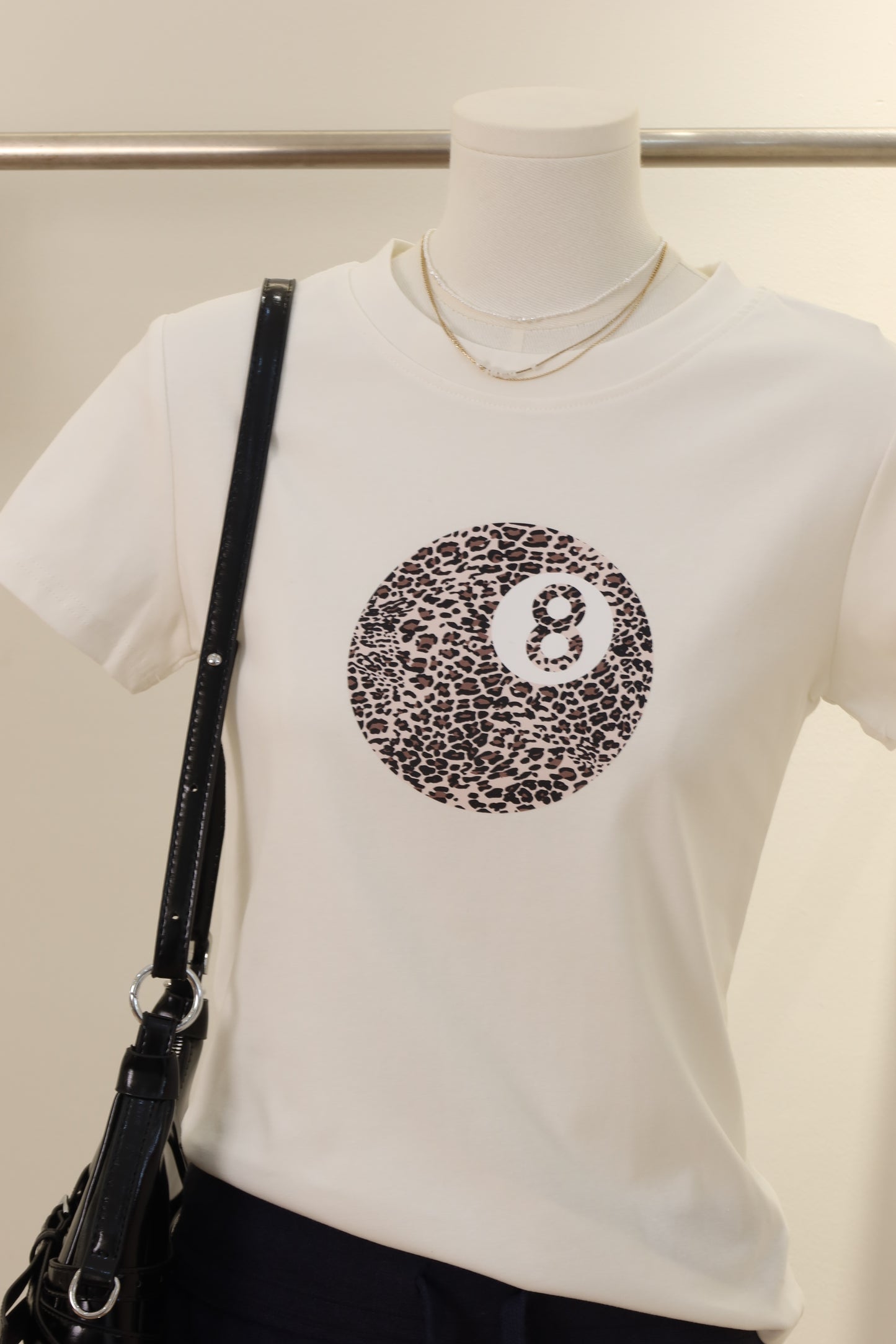 8ball leopard baby tee