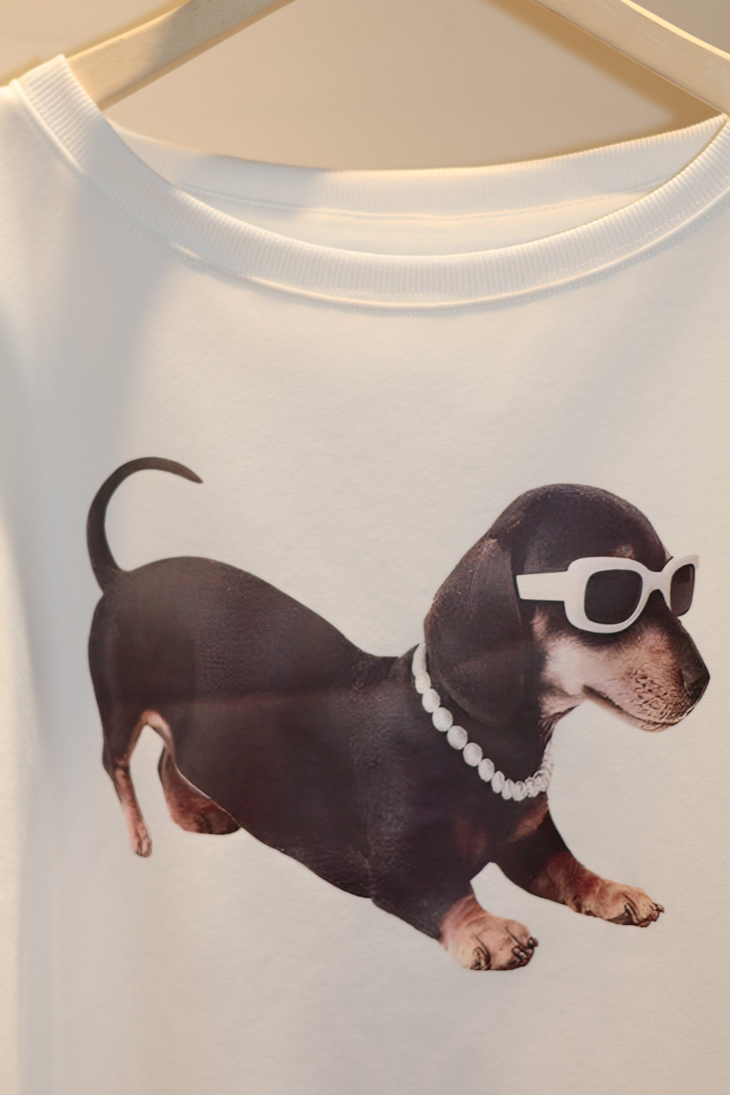 Sausage dog half shoulder top