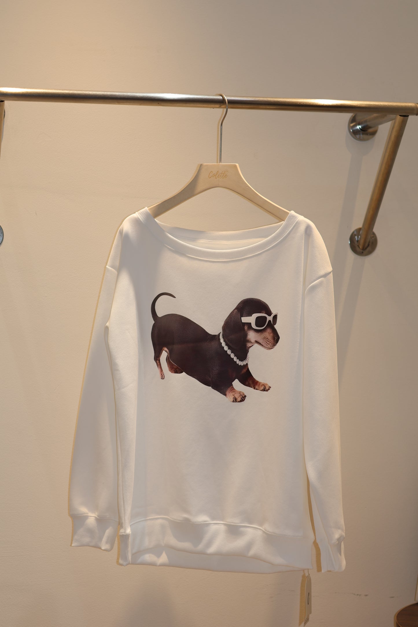 Sausage dog half shoulder top