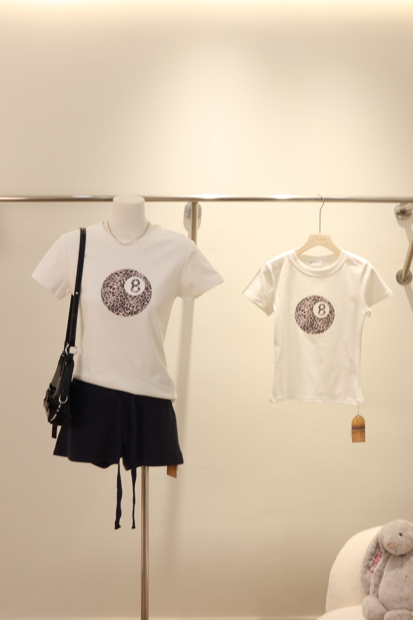 8ball leopard baby tee