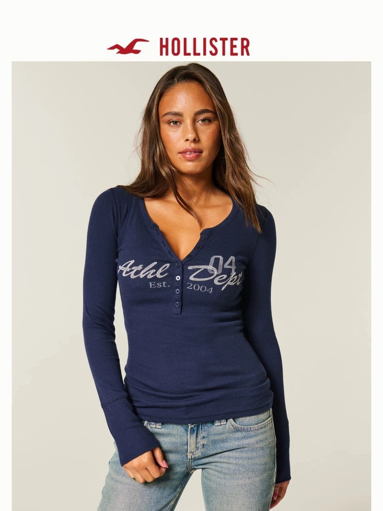 HOLLISTER NAVY LONG SLEEVE