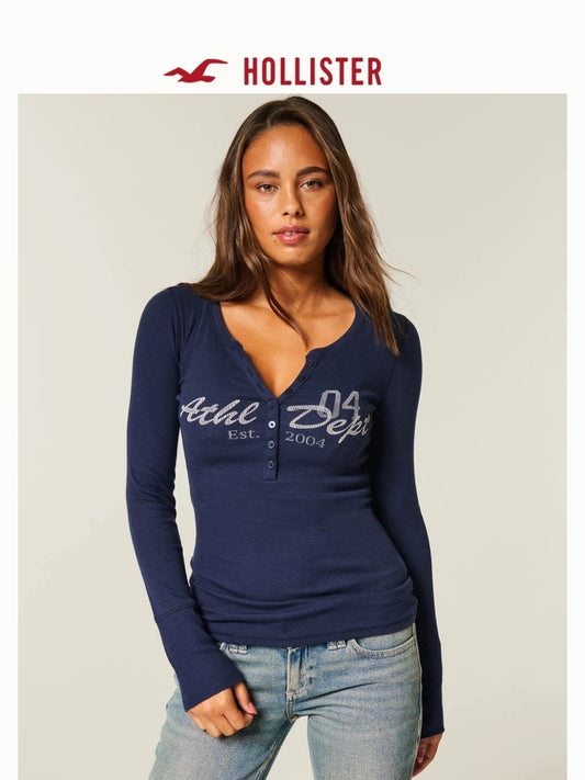 HOLLISTER NAVY LONG SLEEVE