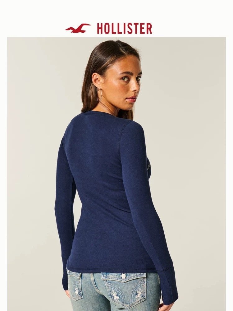 HOLLISTER NAVY LONG SLEEVE