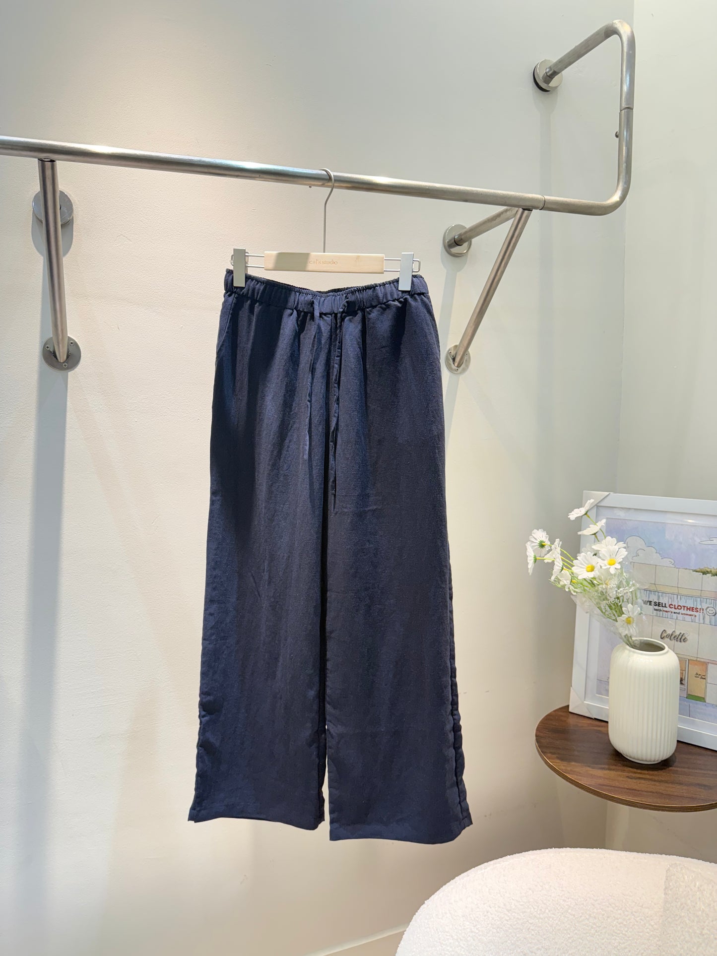 BLUE LINEN BOTTOMS