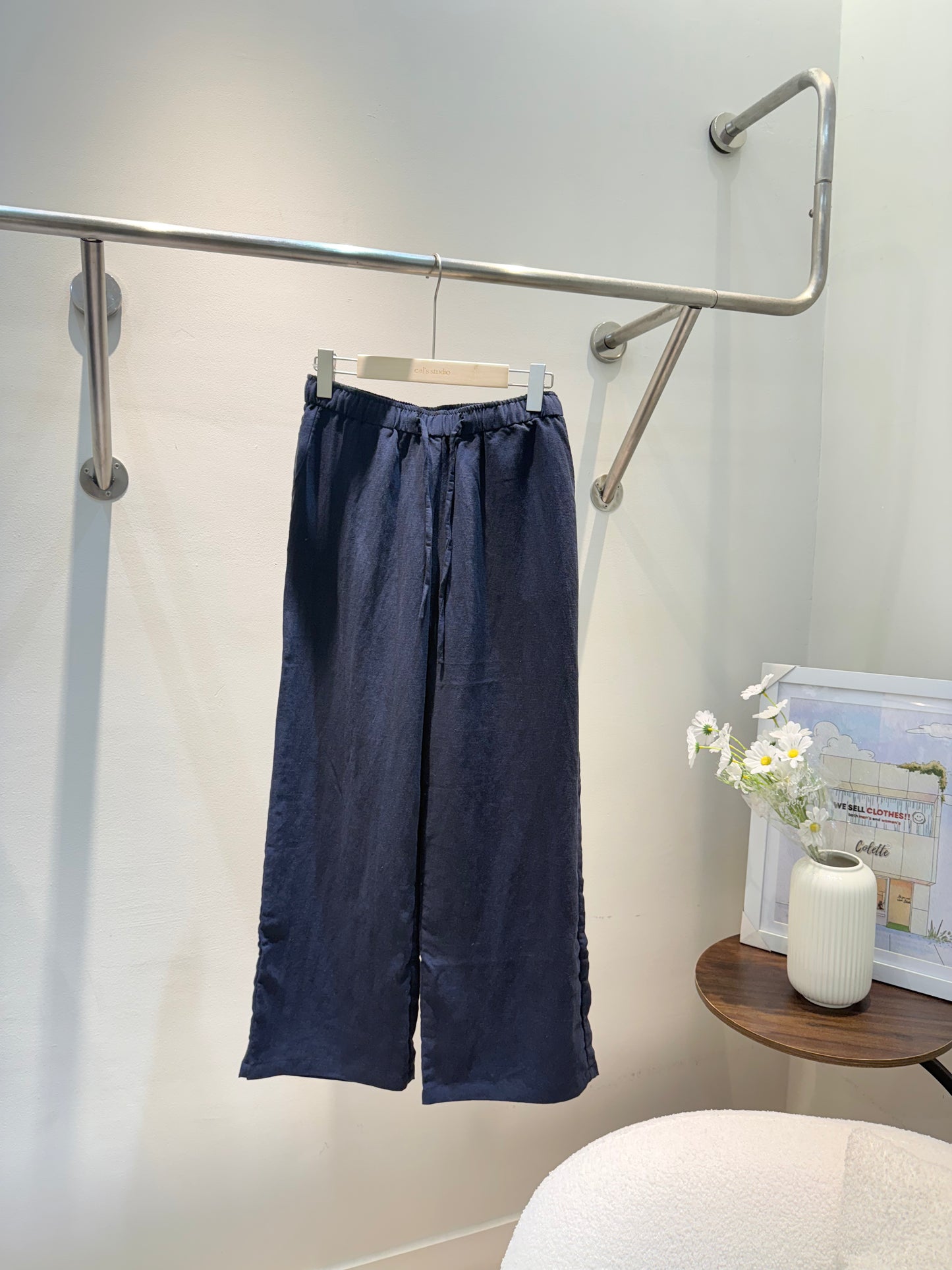 BLUE LINEN BOTTOMS