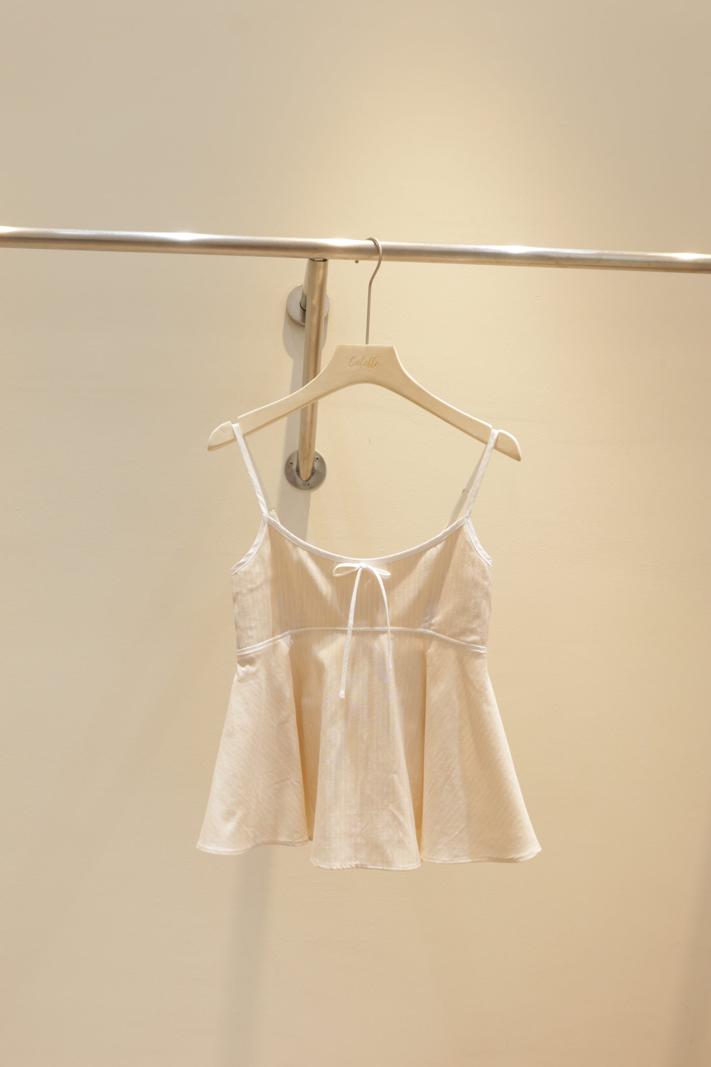 Beige stripes flowy top