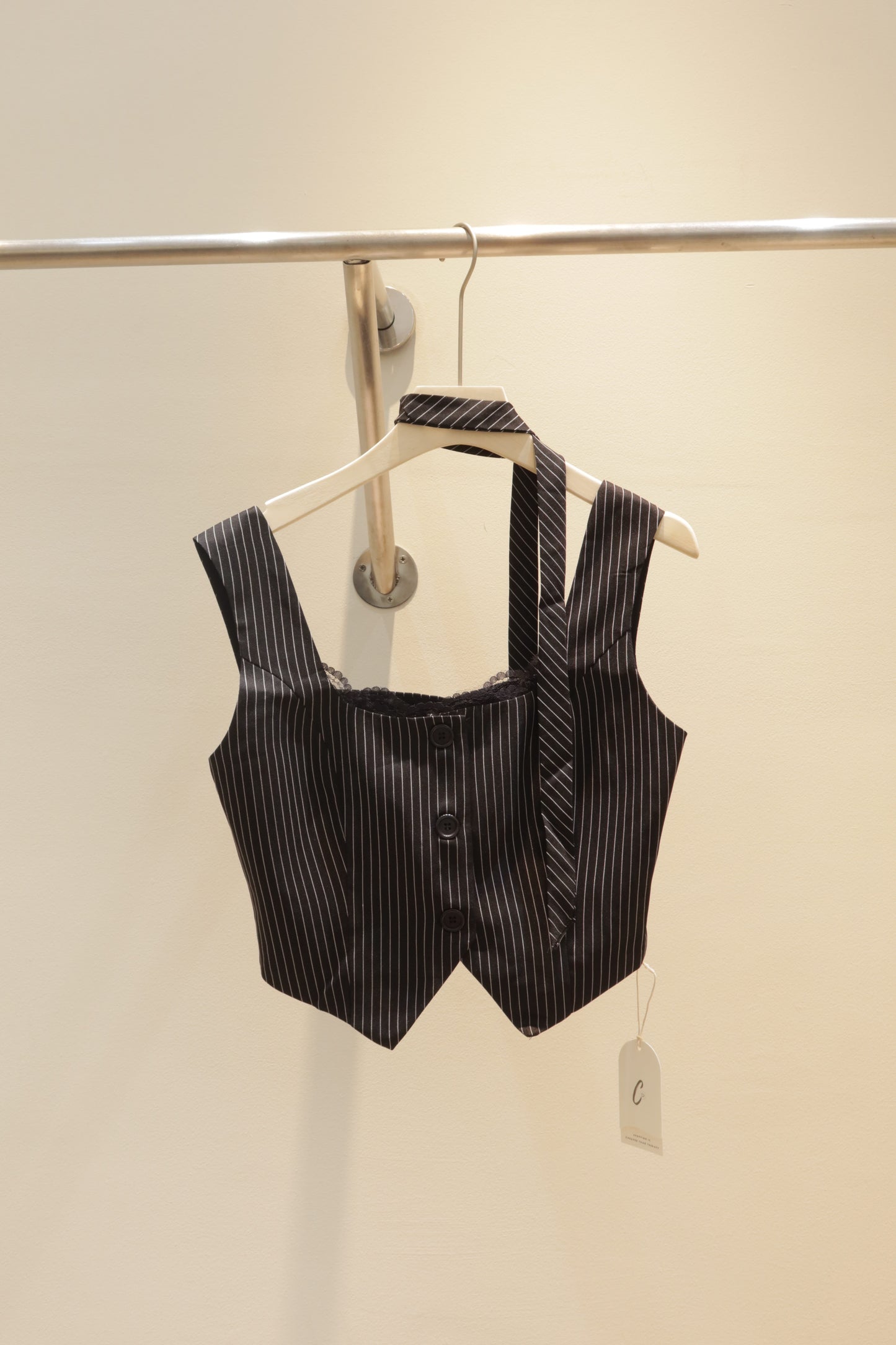 Gray stripes 2pcs top