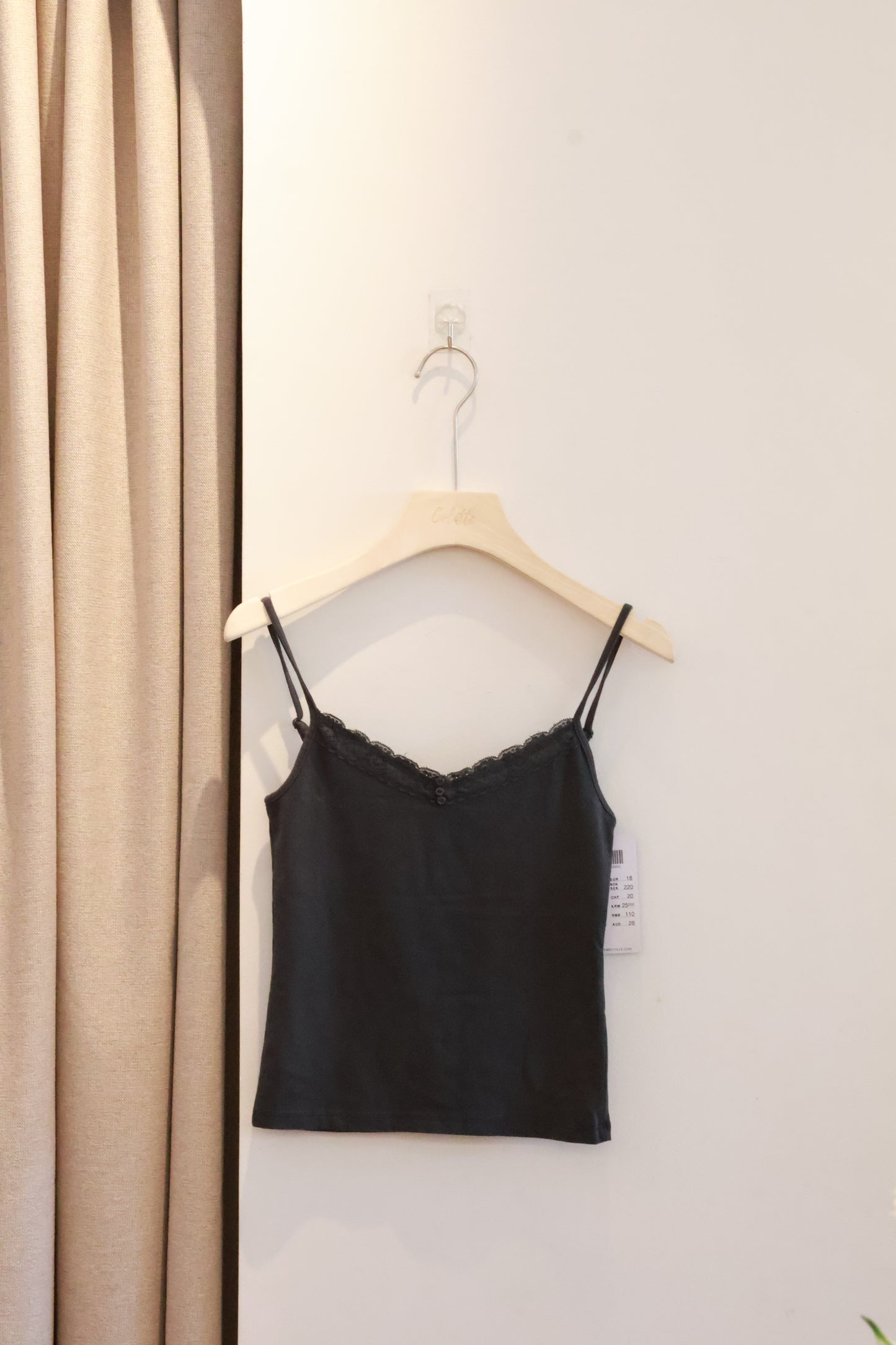 BRANDY Arden Lace Tank  -DARK GREY