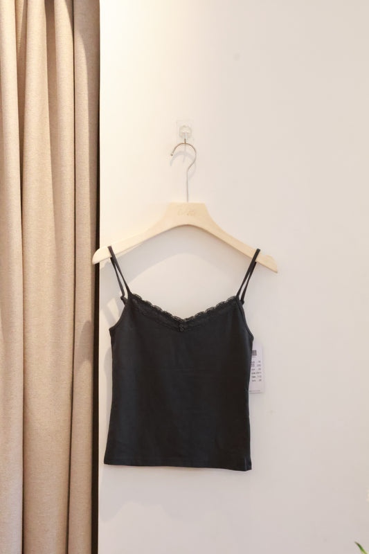 BRANDY Arden Lace Tank  -DARK GREY
