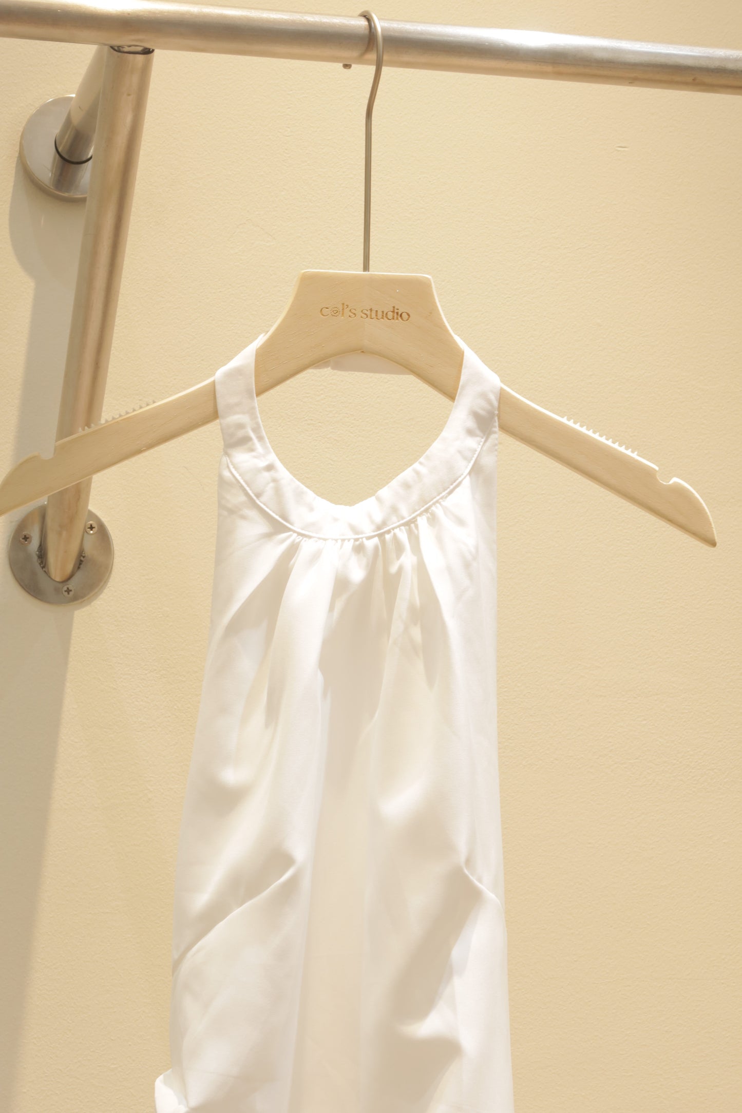 Sleeveless white dress