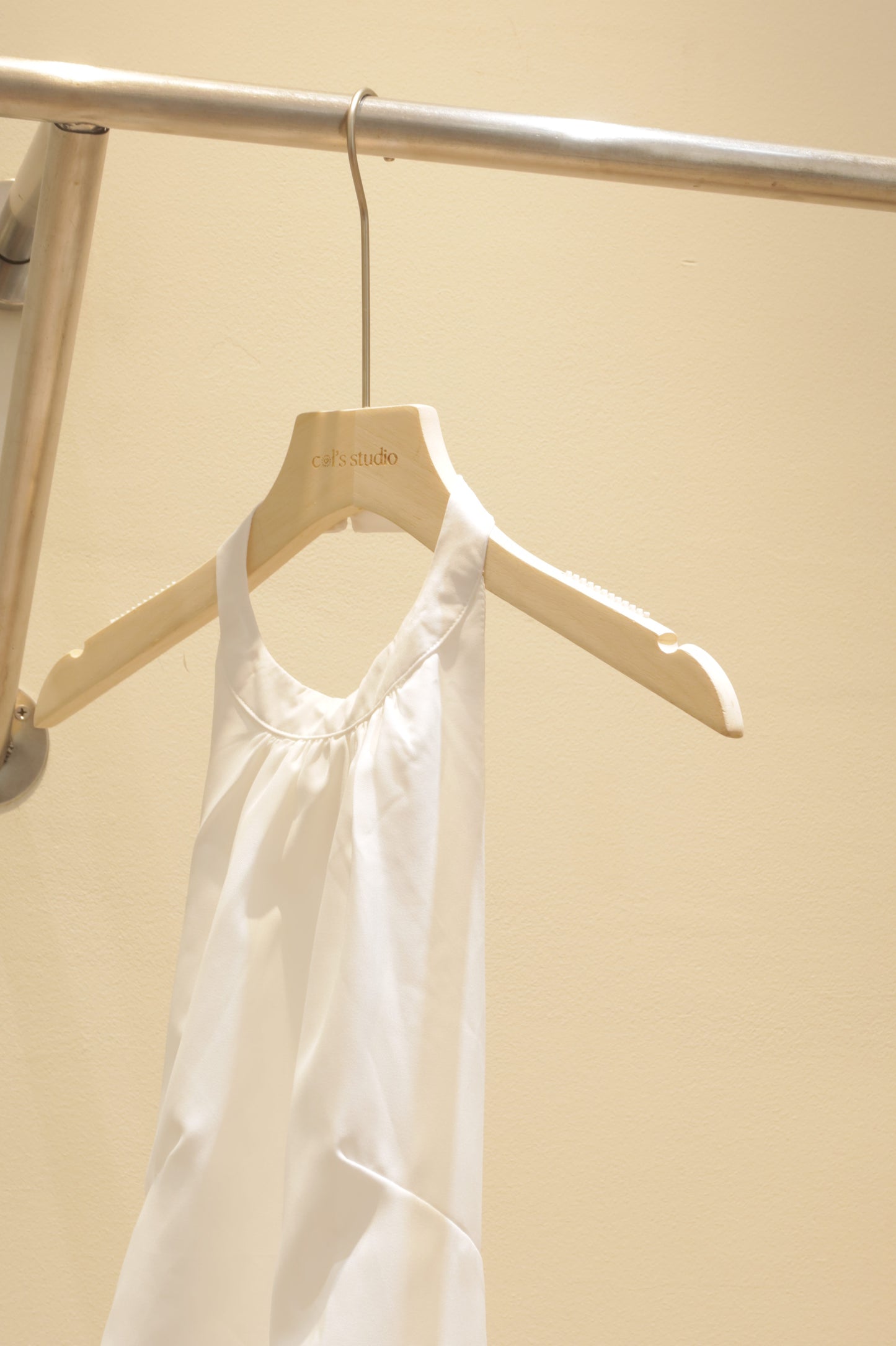 Sleeveless white dress