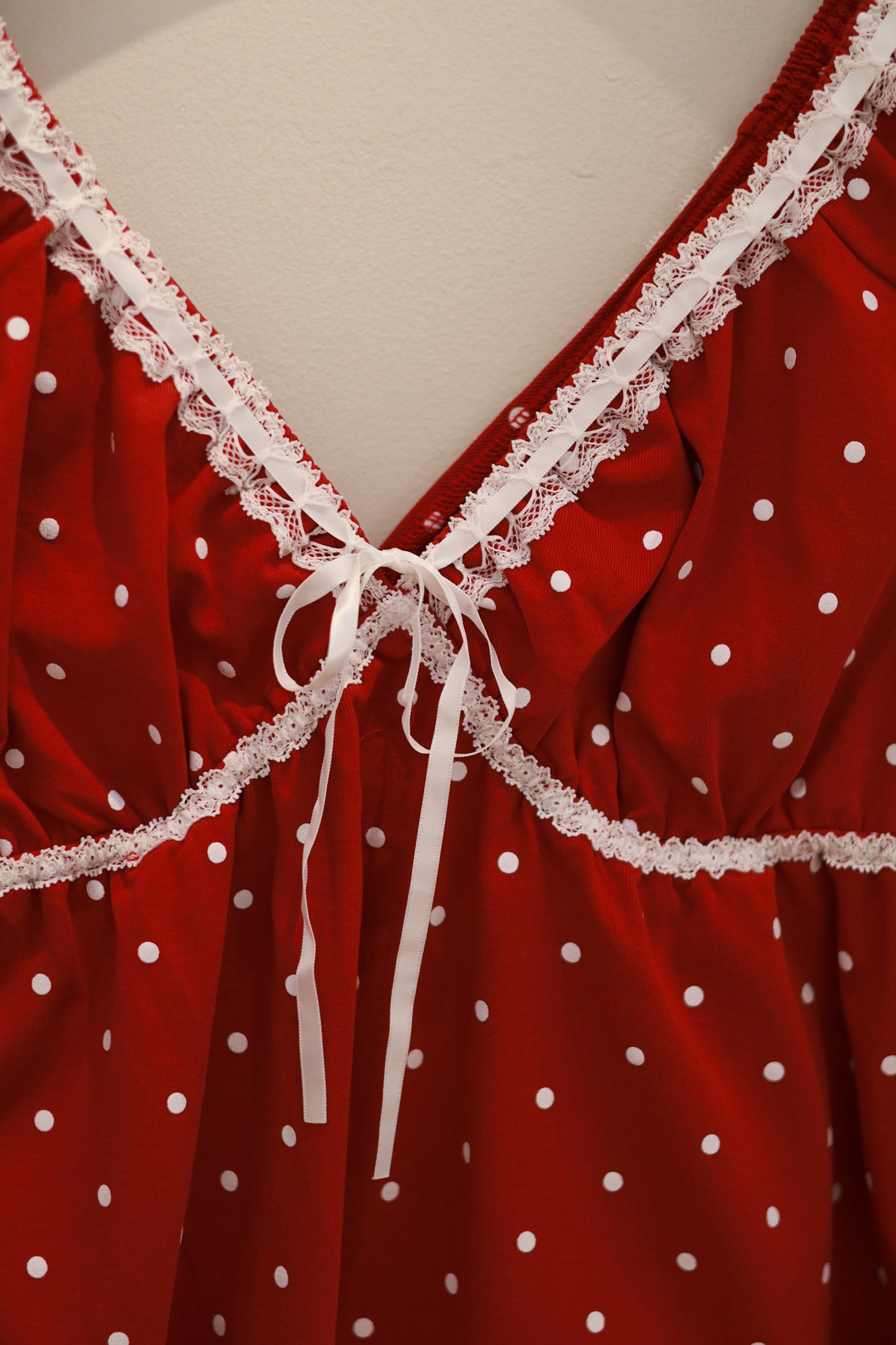 CIDER Cotton Polka Dot Bowknot Top & Mid Rise Shorts Loungewear Set