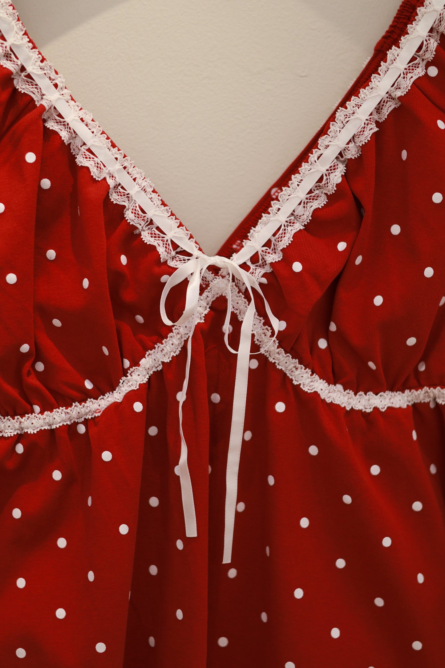CIDER Cotton Polka Dot Bowknot Top & Mid Rise Shorts Loungewear Set