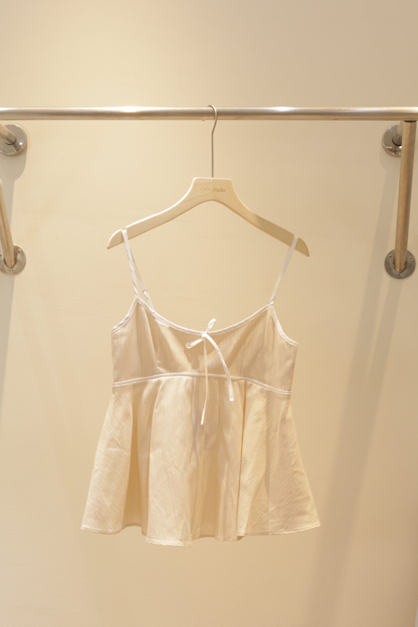 Beige stripes flowy top