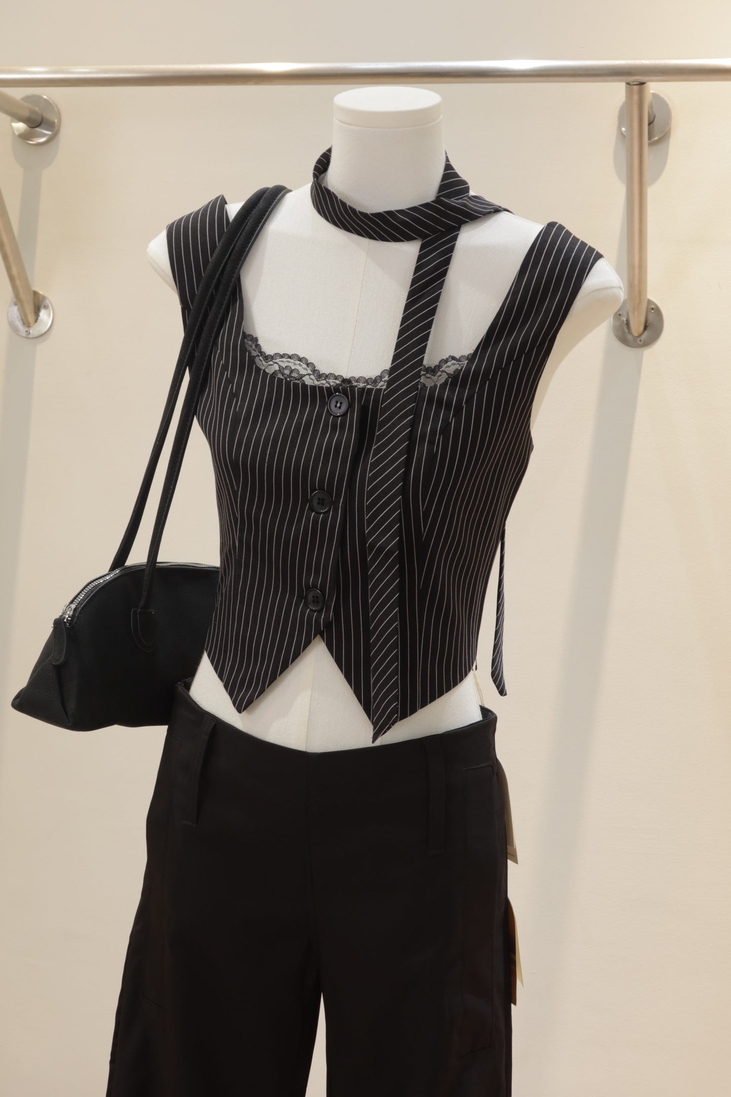 Gray stripes 2pcs top