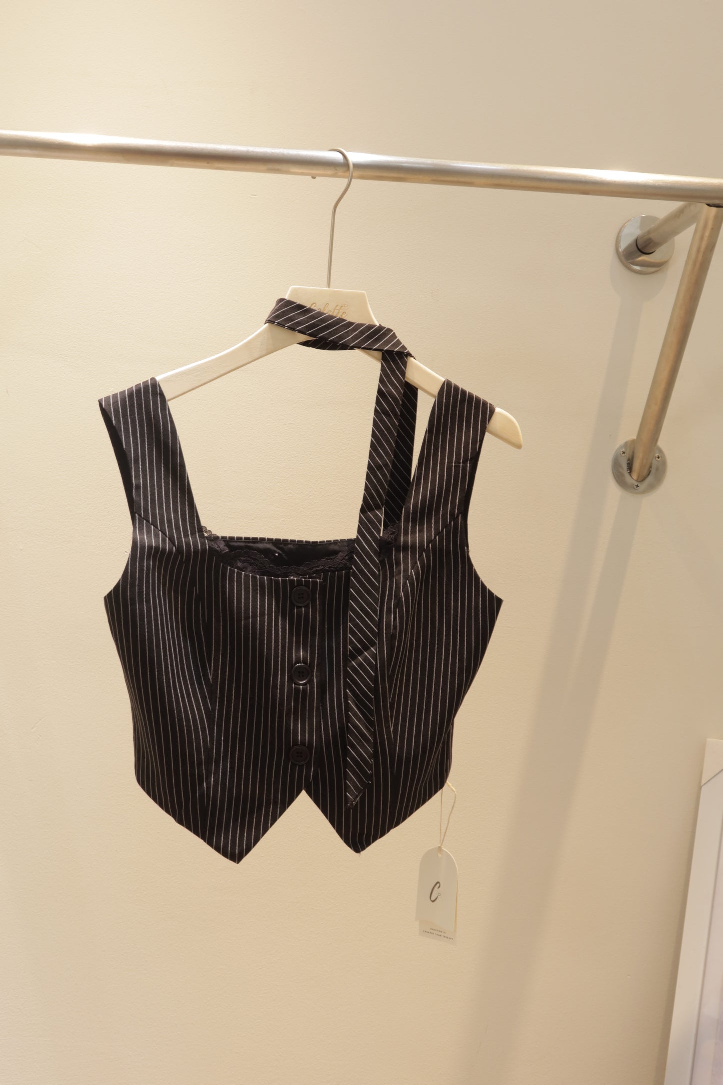 Gray stripes 2pcs top