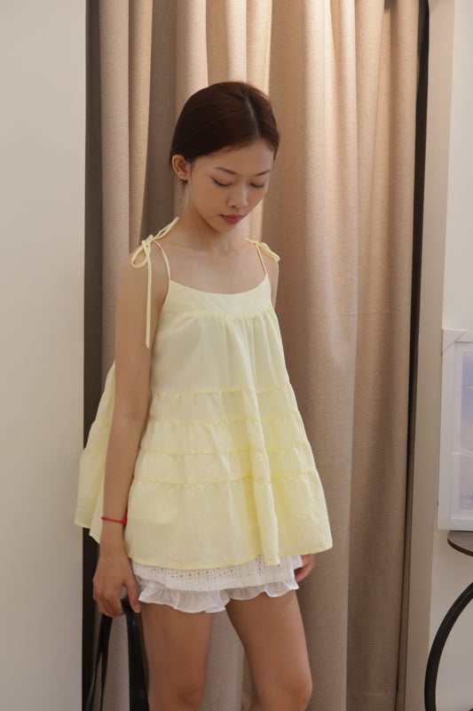 Tellow flowy tank top