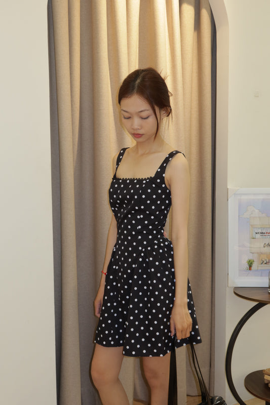 Polka dot black dress