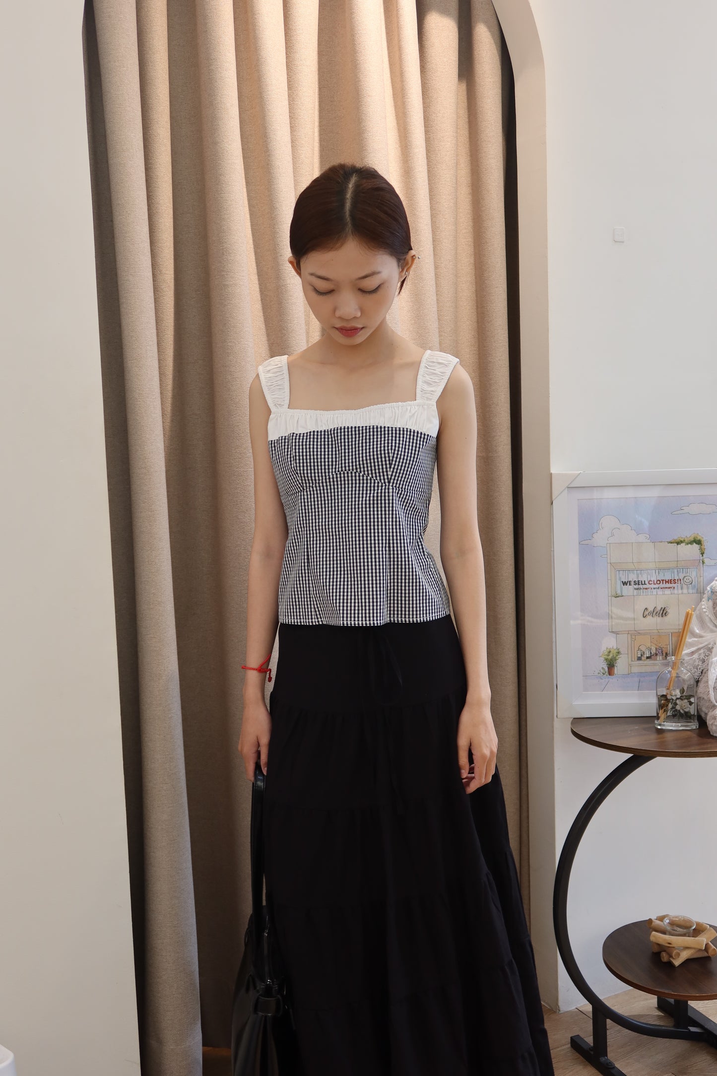 Gingham back design top