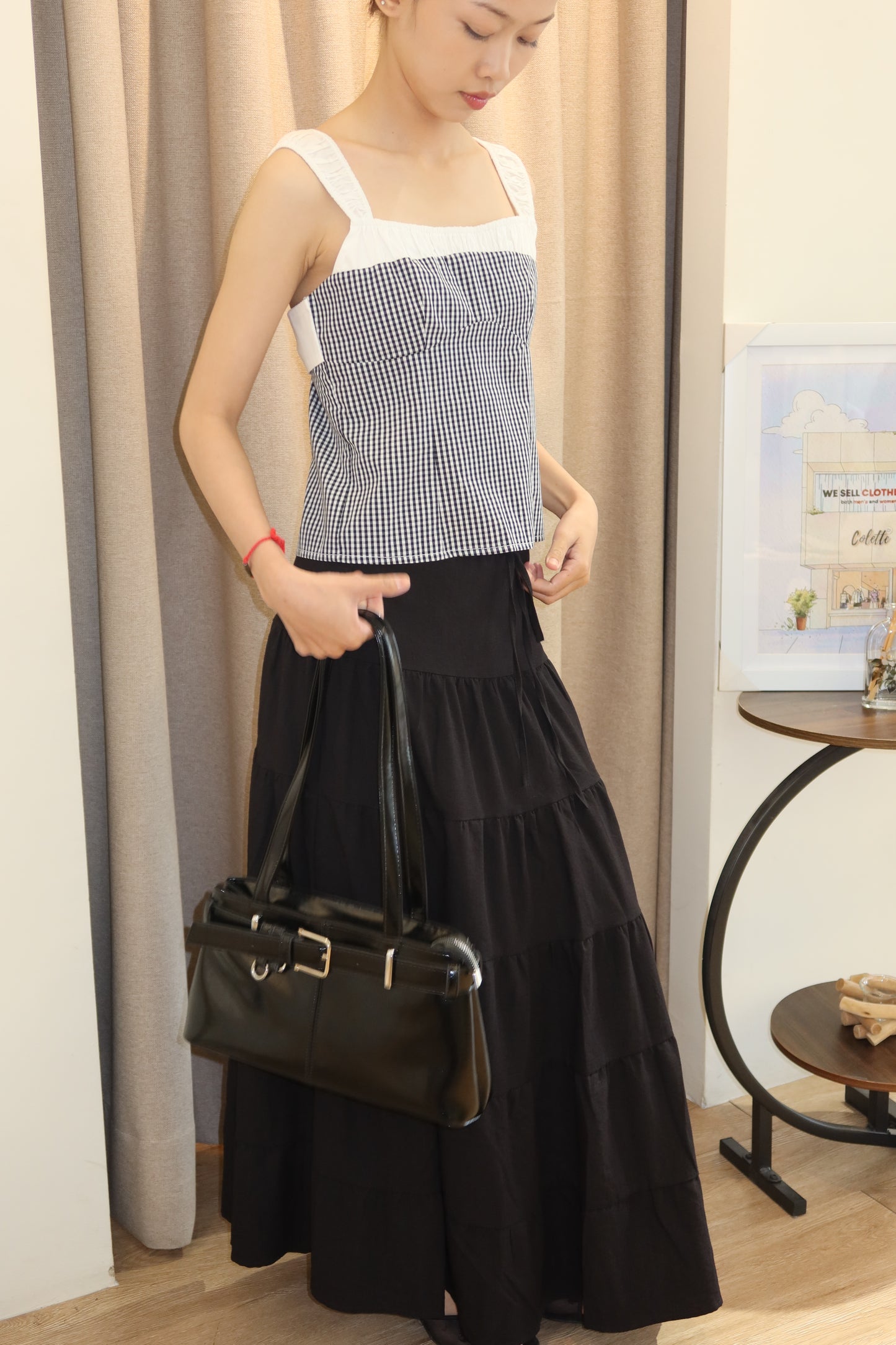 Gingham back design top