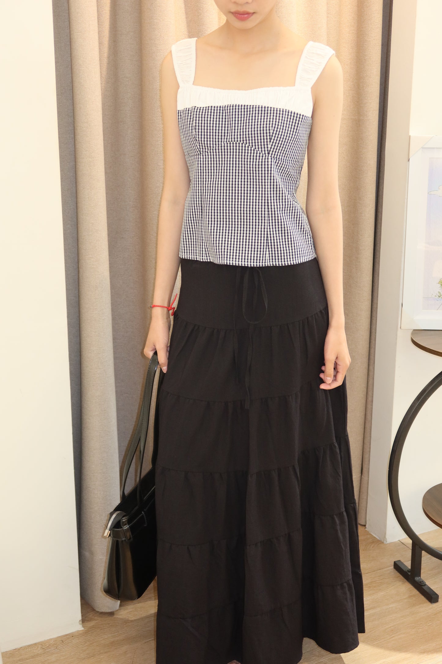 Gingham back design top