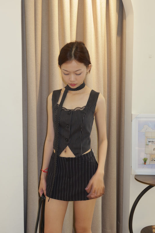 Gray stripes 2pcs top