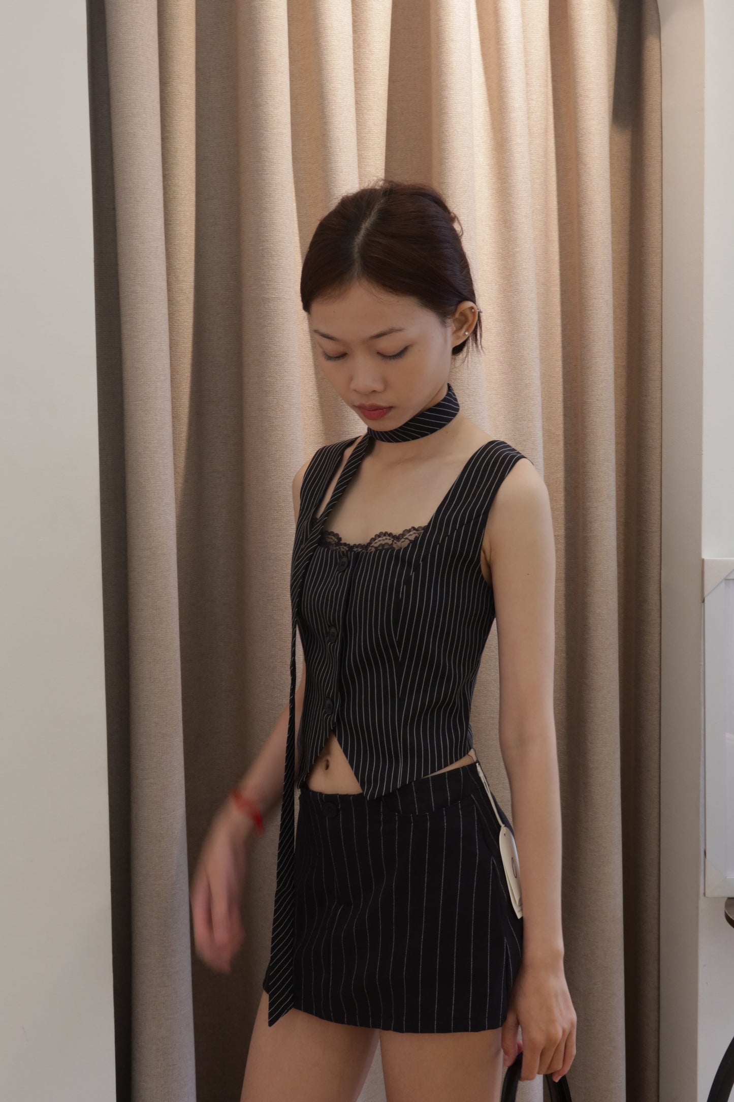 Gray stripes 2pcs top