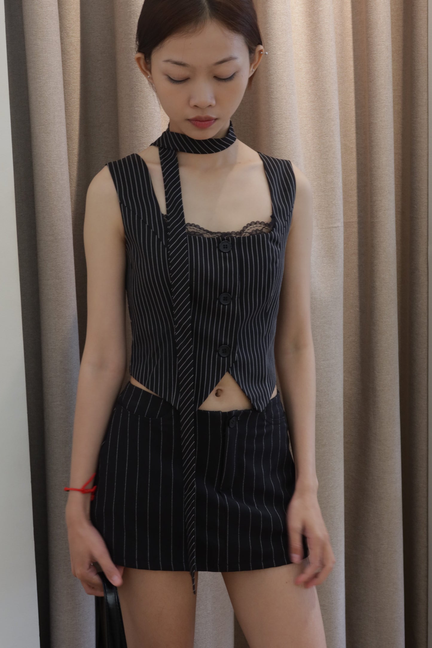 Gray stripes 2pcs top