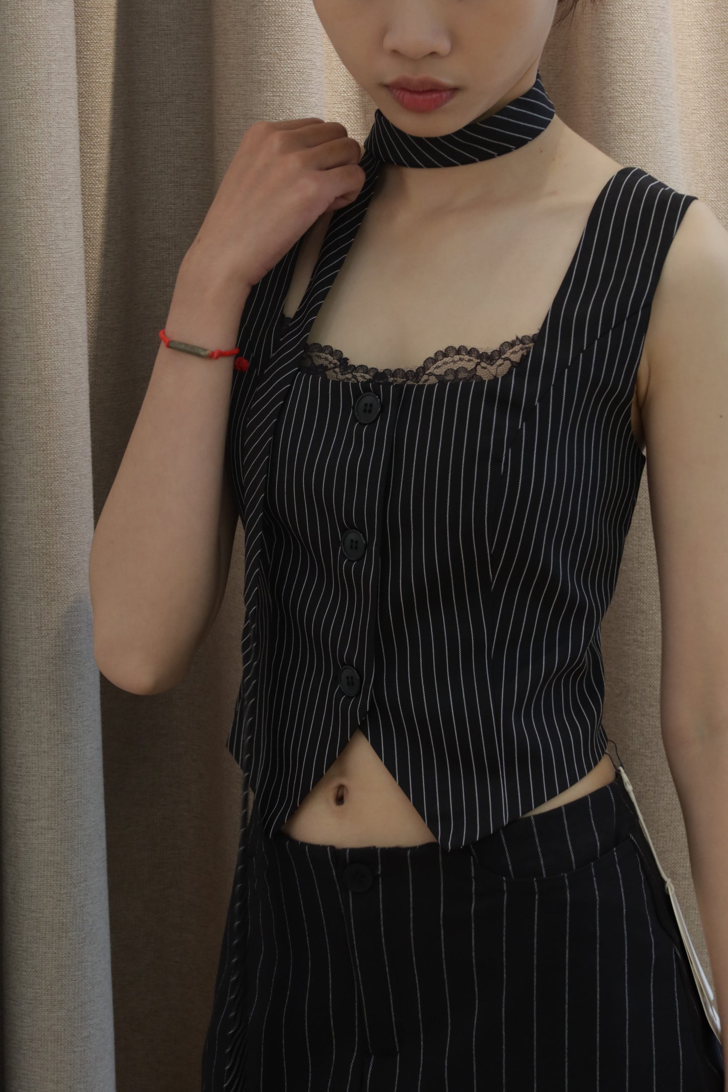 Gray stripes 2pcs top