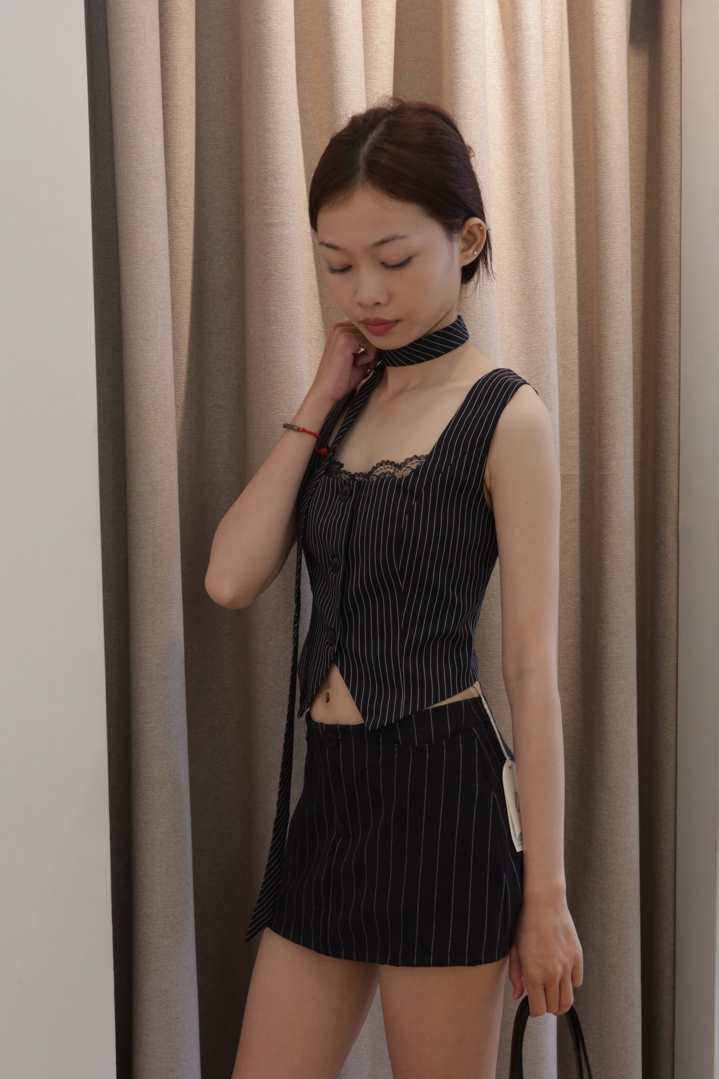 Gray stripes 2pcs top