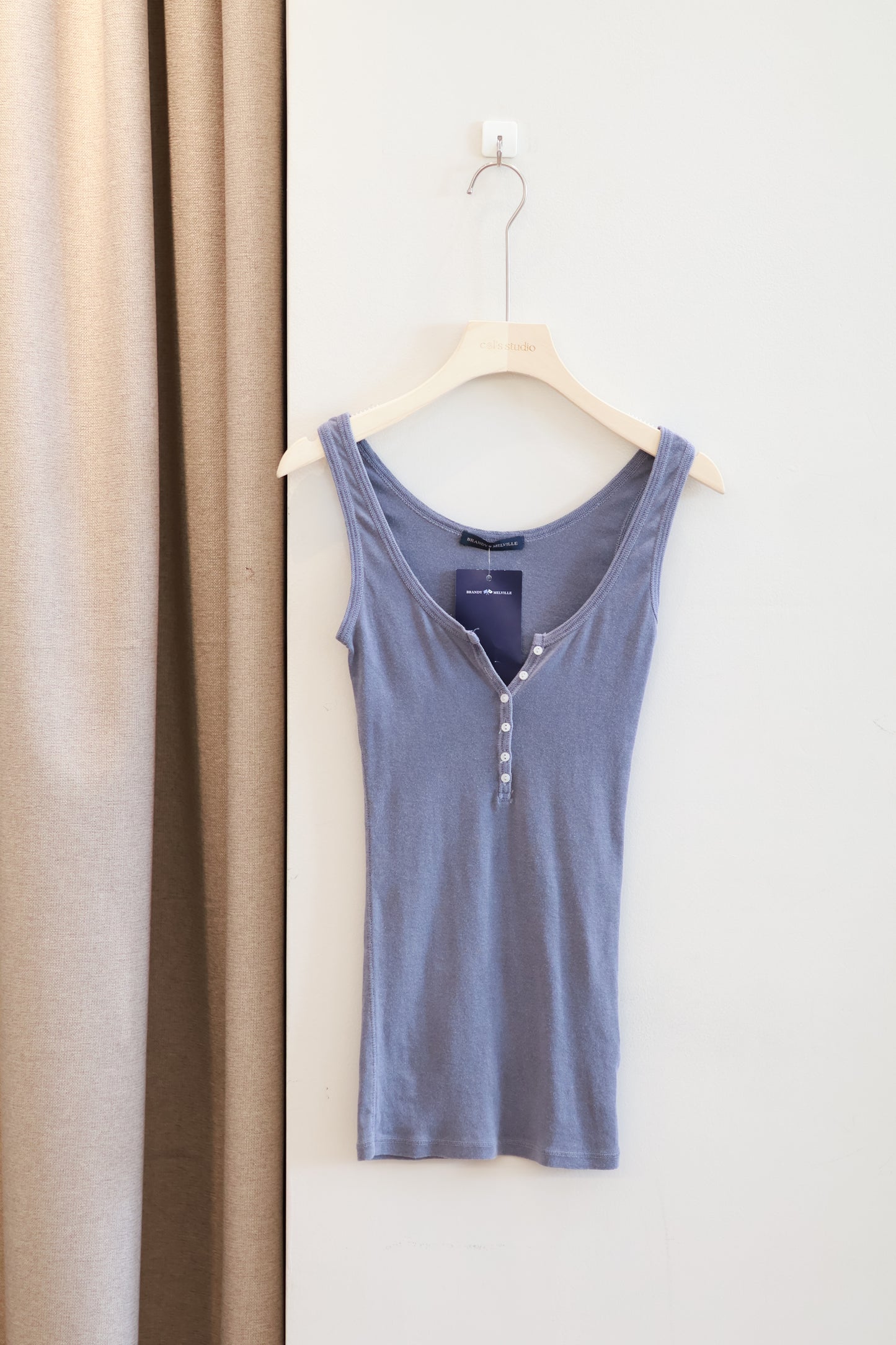 BRANDY GRAY BLUE BUTTON TANK TOP
